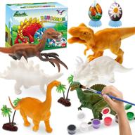 dinosaur painting kit for kids - creative arts and crafts set | perfect dinosaur party favors and supplies for 3 year old boys and girls | ideal diy christmas, birthday, or easter gift for ages 3-8 logo