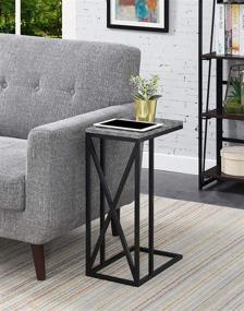 img 2 attached to 🏢 Enhance Your Living Space with the Convenience Concepts Tucson C End Table in Elegant Gray Marble/Black