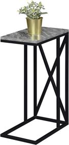 img 3 attached to 🏢 Enhance Your Living Space with the Convenience Concepts Tucson C End Table in Elegant Gray Marble/Black