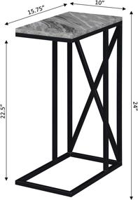 img 1 attached to 🏢 Enhance Your Living Space with the Convenience Concepts Tucson C End Table in Elegant Gray Marble/Black