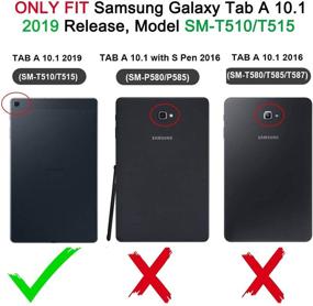 img 3 attached to 🔵 Детский чехол eTopxizu для Samsung Galaxy Tab A 10,1 дюйма 2019 г. - Синий, ударопрочная ручка и плечевой ремень, легкая подставка для модели SM-T510/T515