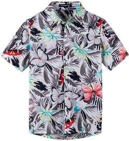 img 4 attached to 🌺 Vibrant Spring Gege Sleeve Hawaiian Cartoon Boys' Clothing - Trendy and Stylish!