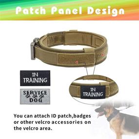 img 1 attached to SunteeLong Nylon Pet Dog Collars - Adjustable Military Padded Thick Dog Collar with Tactical Metal Buckle, Handle for Dog Training - Small Medium Large Dogs
