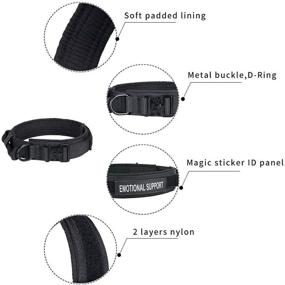 img 3 attached to SunteeLong Nylon Pet Dog Collars - Adjustable Military Padded Thick Dog Collar with Tactical Metal Buckle, Handle for Dog Training - Small Medium Large Dogs