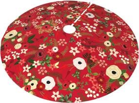 img 3 attached to 🎄 Itupzii Vintage Christmas Floral Hunter Red 36-Inch Tree Skirt - Xmas Decor for Holidays & Vacations