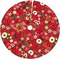 🎄 itupzii vintage christmas floral hunter red 36-inch tree skirt - xmas decor for holidays & vacations логотип