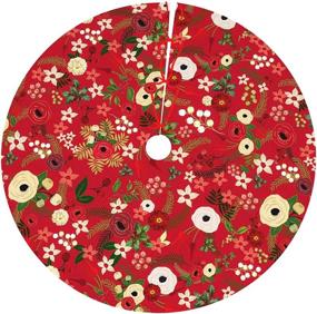 img 4 attached to 🎄 Itupzii Vintage Christmas Floral Hunter Red 36-Inch Tree Skirt - Xmas Decor for Holidays & Vacations