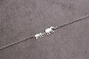 img 2 attached to 🐘 VENSERI Регулируемый браслет на щиколотку из серебра 925 пробы - Удачный дизайн слона-матери со слоненком - Идеальные подарки для лучших подруг женщин.