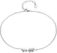 🐘 venseri 925 sterling silver adjustable ankle bracelets - lucky elephant mother with child design - ideal best friend gifts for women logo