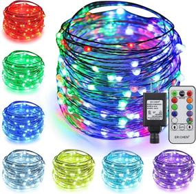 img 4 attached to 🔮 ErChen 51 Modes 7 Colors + Multicolor LED String Lights: 49FT Color Changing Fairy Lights with Remote Timer - Perfect for Christmas Party Bedroom Décor!