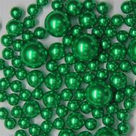 💚 welmatch 0.75 lb faux pearl beads - 120 pcs green pearl vase fillers assorted sizes with 3200 pcs clear water beads for home wedding events decoration (green, 120 pcs) logo