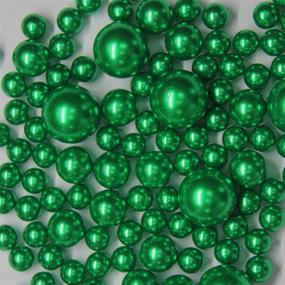 img 4 attached to 💚 WELMATCH 0.75 LB Faux Pearl Beads - 120 pcs Green Pearl Vase Fillers Assorted Sizes with 3200 pcs Clear Water Beads for Home Wedding Events Decoration (Green, 120 pcs)