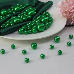 img 2 attached to 💚 WELMATCH 0.75 LB Faux Pearl Beads - 120 pcs Green Pearl Vase Fillers Assorted Sizes with 3200 pcs Clear Water Beads for Home Wedding Events Decoration (Green, 120 pcs)