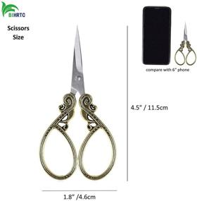 img 3 attached to BIHRTC Small Craft Scissors 4.5 Inch Stainless Steel Sharp Tip Sewing Scissors 🔪 Embroidery Scissors DIY Tool Dressmaker Shears Scissor for Sewing Needlework Art Crochet Stitch Golden Scissors