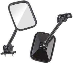 img 3 attached to 🚗 JeCar Quick Release Rear View Door Off Mirrors for Jeep Wrangler TJ JK JKU (1997-2018)