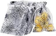 хэллоуинские органзовые подарочные мешочки: wentao черные мешочки со шнурком в виде паутины для праздничных ювелирных изделий и конфет. логотип