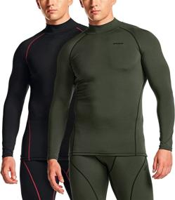 img 3 attached to TSLA Men's Thermal Long Sleeve Compression Shirts 1 or 2-Pack - Mock/Turtleneck Winter Sports Running Base Layer Top