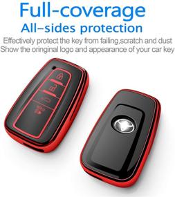 img 1 attached to Чехол для ключей Tukellen Red для моделей Toyota 2018-2021 - защитный чехол из мягкого термопластичного полиуретана для бесключевого доступа.