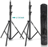 emart 8.5ft dual spring cushioned light stand (2 pack) - 📸 heavy duty aluminum construction for photography and studio equipment with carrying bag logo