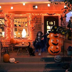 img 1 attached to 🎃 Halloween Inflatables Pumpkin Decorations: Transform Your Outdoor Space with a 4.6 Ft Inflatable Pumpkin Yard Decoration and Witch Hat - Perfect for Courtyard Garden Doorway Halloween Parties