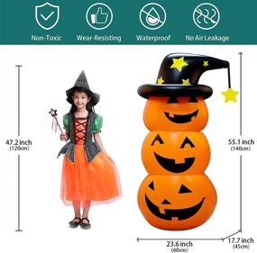 img 3 attached to 🎃 Halloween Inflatables Pumpkin Decorations: Transform Your Outdoor Space with a 4.6 Ft Inflatable Pumpkin Yard Decoration and Witch Hat - Perfect for Courtyard Garden Doorway Halloween Parties