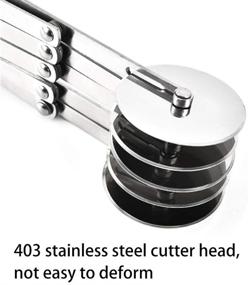 img 1 attached to 🍕 Versatile 5-Wheel Pastry Cutter: Stainless Steel Pizza Slicer, Expandable Multi-Round Pastry Knife for Baking, Cookies & Pizza Dough Division