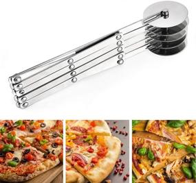 img 3 attached to 🍕 Versatile 5-Wheel Pastry Cutter: Stainless Steel Pizza Slicer, Expandable Multi-Round Pastry Knife for Baking, Cookies & Pizza Dough Division