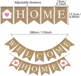 img 3 attached to 🏡 Rustic Burlap Welcome Home Banner Decorations | Bunting Garland for Welcome Home Party | Welcome Home Sign