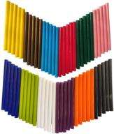 🔥 vibrant 12-color hot melt glue gun sticks - 60pcs mini size colorful adhesive sticks for crafts, diy, gifts - 0.28" x 3.9" diameter-length combo logo