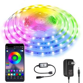 img 4 attached to 🌈 RGB LED Strip Lights for Bedroom and TV, Music Sync Color Changing Rope Lights, 16.4ft Bluetooth App Remote Control Party Light Strip for Birthday Wedding Christmas Thanksgiving Halloween