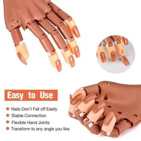 img 1 attached to 🖐️ Complete Nail Training Hand Kit: Moveable Acrylic Nails Practice Hand with 300 PCS Nail Tips, Files, and Clipper - Ideal for Nail Technicians and Beginners