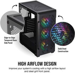 img 2 attached to 💨 Unleash Ultimate Cooling Efficiency with Corsair iCUE 220T RGB Airflow Tempered Glass Mid-Tower Smart Case - Black