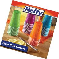 🥤 hefty assorted color disposable plastic cups - 16 oz, 100 count, updated version logo