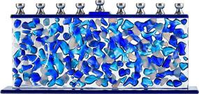 img 4 attached to 🕎 Blue & White Confetti Glass Hanukkah Menorah - Handcrafted Painted Glass Menorah by Ner Mitzvah - Compatible with All Standard Chanukah Candles