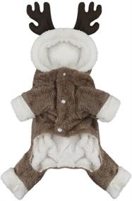 img 4 attached to 🦌 Милый Костюм косплея Cartoon Pet Reindeer: зимний теплый худи-пальто для маленьких собак и кошек