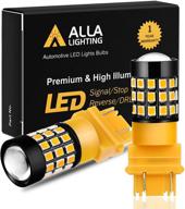 🔆 enhance safety with alla lighting 3157 led bulbs - super bright turn signal lights, amber yellow logo