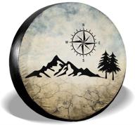 🏔️ cozipink nature mountain compass spare tire cover: weatherproof wheel protectors for trailer, rv, suv, truck, camper, travel trailer (14"-17") logo