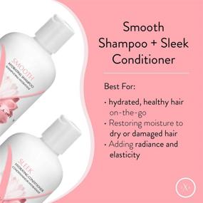 img 3 attached to 💪 Strength x Beauty - 2 pc. Discovery Set: Smooth, Sleek Shampoo and Conditioner 3.4 oz. for Try-Me, Travel Size - Achieve Flawless Hair