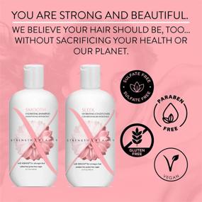 img 1 attached to 💪 Strength x Beauty - 2 pc. Discovery Set: Smooth, Sleek Shampoo and Conditioner 3.4 oz. for Try-Me, Travel Size - Achieve Flawless Hair