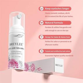 img 1 attached to 👁️ BREYLEE Eyelash Extension Cleanser: Paraben & Sulfate Free, Salon-Quality Eyelid Cleanser & Makeup Remover (60ml, 2 fl oz)