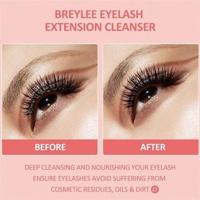 img 3 attached to 👁️ BREYLEE Eyelash Extension Cleanser: Paraben & Sulfate Free, Salon-Quality Eyelid Cleanser & Makeup Remover (60ml, 2 fl oz)