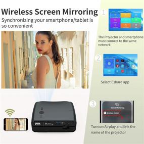 img 3 attached to Full HD Wireless Bluetooth Projector Native 1080P 7200Lumen Android Home Cinema Projectors 5G 2