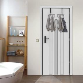 img 3 attached to 🚪 YUMORE Over The Door Robe Hooks: 4-Pack Metal Double Towels Hooks Rack for Convenient Hanging of Clothes, Coats, Robes, Hats - Perfect for Bathroom, Shower, and Bedroom Doors (White)
