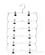 img 1 attached to 👗 ZOBER Space Saving 5 Tier Metal Skirt Hanger with Clips (3 Pack) - Hang 5-on-1, Expand Closet Space by 70%, Rubber Coated Clips, 360° Swivel Hook, Adjustable for Pants, Slacks, Jeans, Towels review by Morgan Gilmore