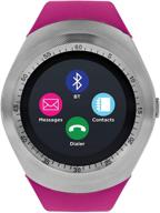 🏃 itouch curve smartwatch: your ultimate fitness companion with pedometer, sleep monitor, and calorie tracker - silver fuchsia, android & ios compatible logo