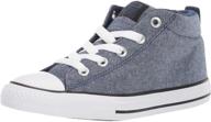 converse kids' chuck taylor all star 👟 street knotted laces mid top sneaker: unisex-child's stylish footwear logo