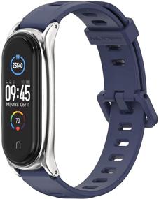 img 4 attached to MIJOBS Силиконовый спортивный ремешок для Xiaomi Mi Band 6/5/4/3, замена браслета для Mi Fit Band 5