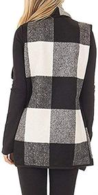 img 2 attached to 🧥 Womens Casual Lapel Plaid Vest Cardigan Coat with Pockets - ORITINA Fashion
