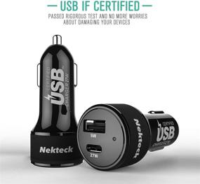 img 3 attached to 🔌 Nekteck USB-IF Certified USB Type C Car Charger with PD Power Delivery 27W & USB-A 5W for MacBook 12-inch/Pro 2016, Pixel 3 2/XL Galaxy S9/ S9+/ Note 8/ S8/ S8+ More (Includes 3.3Ft USB-C Cable)