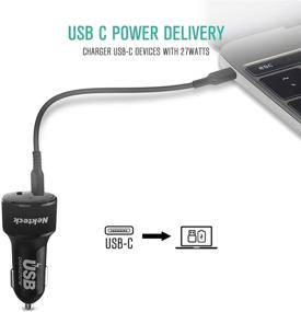 img 1 attached to 🔌 Nekteck USB-IF Certified USB Type C Car Charger with PD Power Delivery 27W & USB-A 5W for MacBook 12-inch/Pro 2016, Pixel 3 2/XL Galaxy S9/ S9+/ Note 8/ S8/ S8+ More (Includes 3.3Ft USB-C Cable)